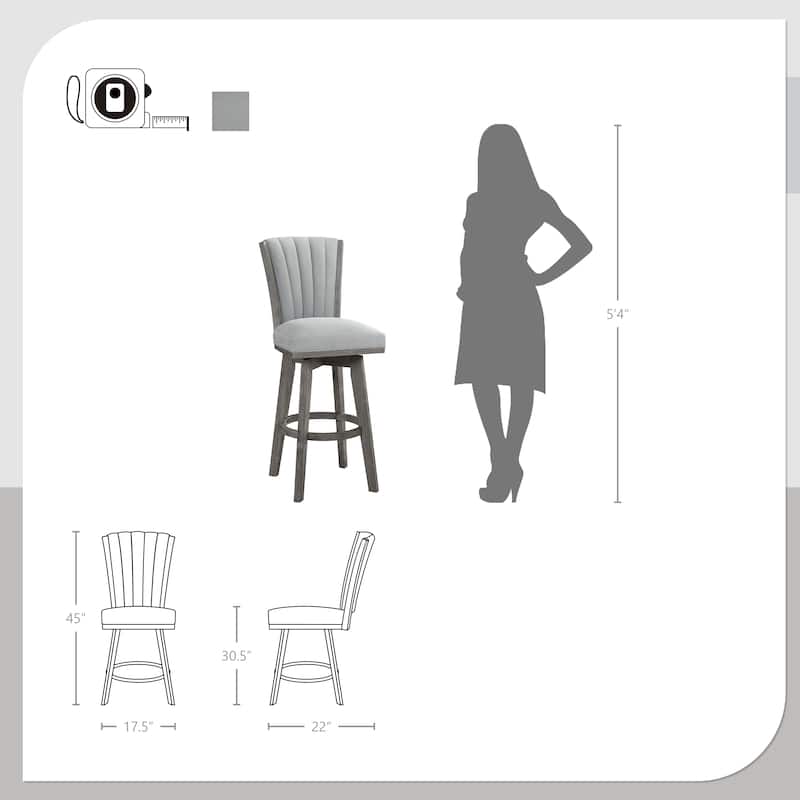 Calendula Velvet Swivel Pub Height Chair (Set of 2)