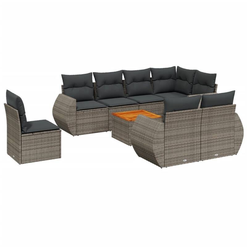 vidaXL Garden Sofa Set Black - 21.7 x 21.7 x 14.6