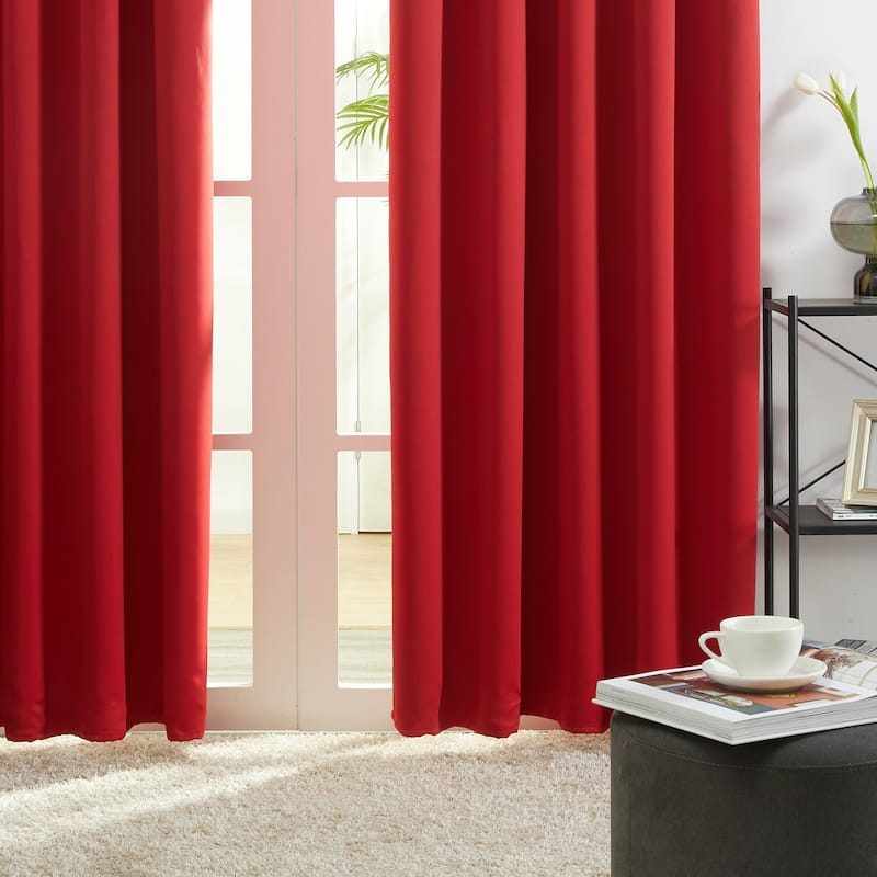 Deconovo Solid Rod Pocket Curtain Panel Pair (2 Panel)