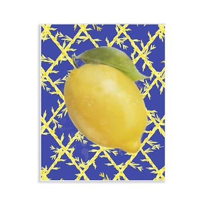 Stupell Bold Lemon over Blue Wall Plaque Art Design By Matthew Piotrowicz