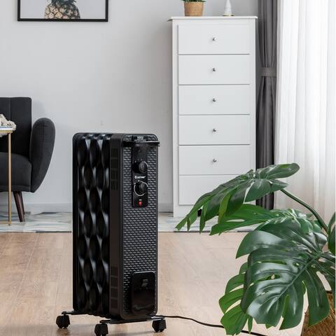 Costway 1500W Oil-Filled Heater Portable Radiator Space Heater w/