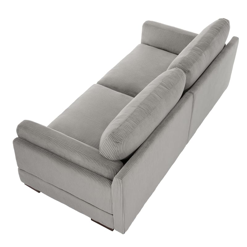 Modern 2 Seater Corduroy Arm Loveseat Sofa