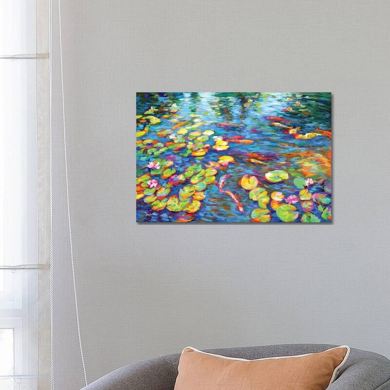 iCanvas "Koi Fish and Water Lilies" by Leon Devenice Canvas Print - 18x26x1.5