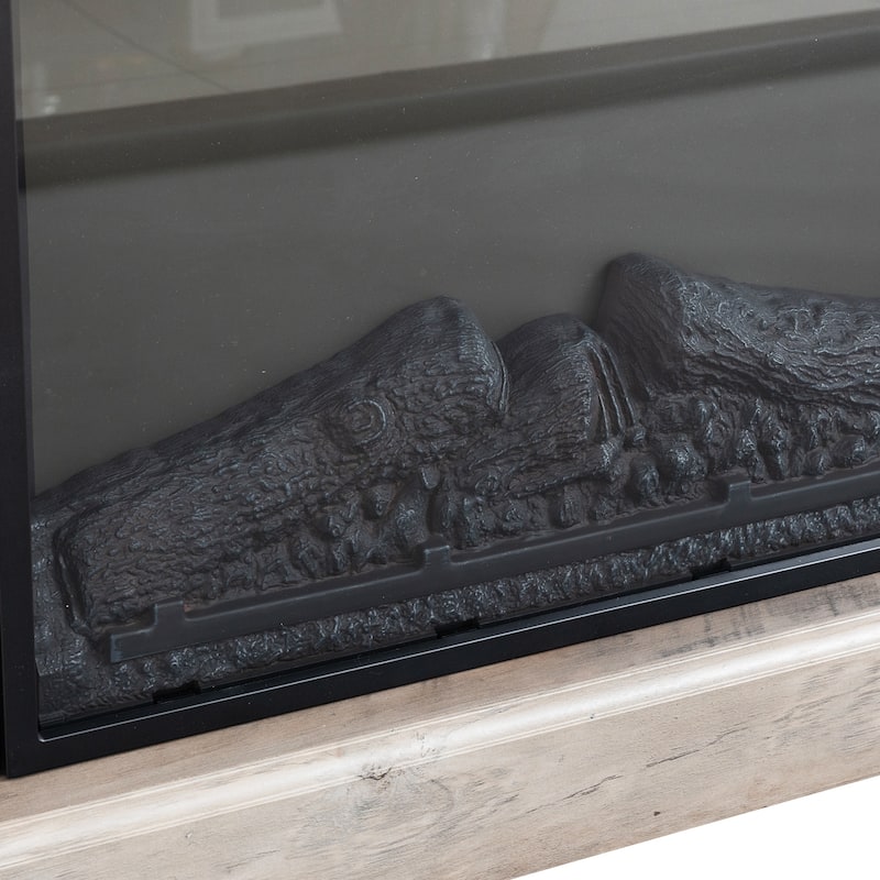 Gray 58" American Fireplace TV Stand with Electric Fireplace for TVs Up to 65"