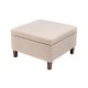 preview thumbnail 4 of 19, Porthos Home Jamar Fabric Square Storage Ottoman with Rubberwood Legs Beige