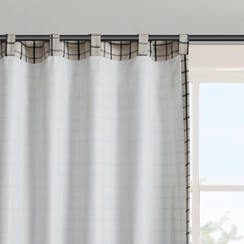 Plaid Rod Pocket and Back Tab Curtain Panel