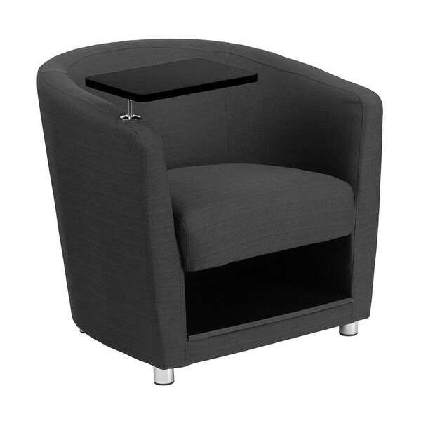 Shop Offex Charcoal Gray Fabric Guest Chair with Tablet ...