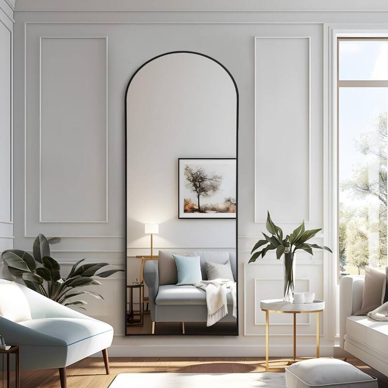 63'' x 20'' Aluminium Alloy Arch Full Length Mirror with Stand