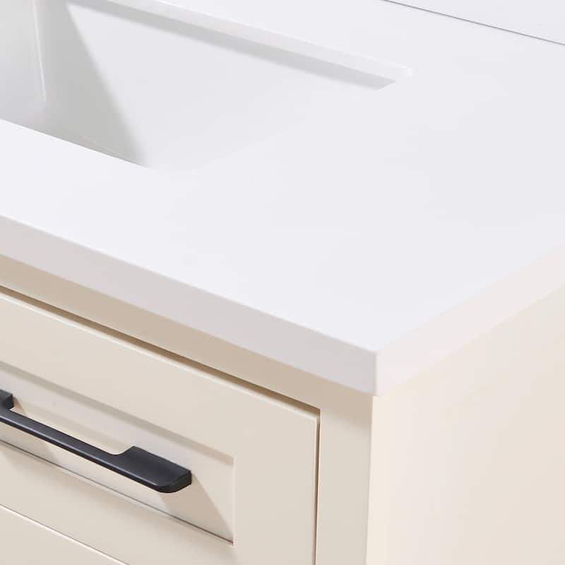 Altair Caorle Bathroom Vanity Countertop in Snow White Finish Without Cabinet