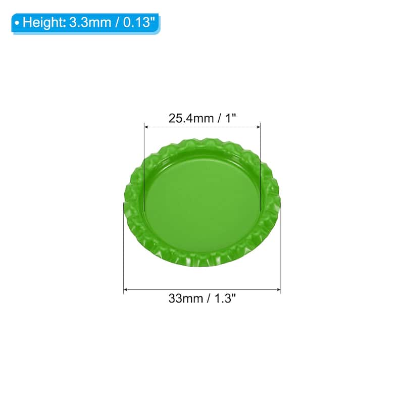30Pcs Flat Decorative Bottle Caps Craft Bottle Pendant Trays - Light Green
