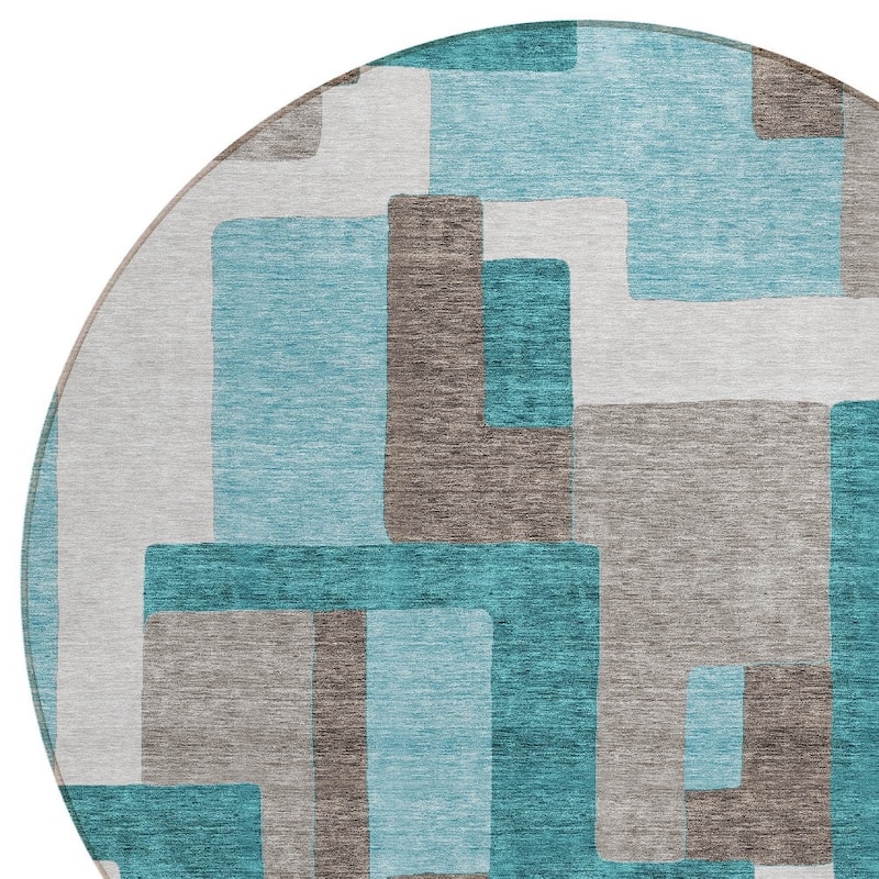 HomeRoots Abstract Transitional Rectangle Outdoor Rug