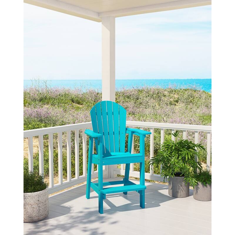 Rustic Adirondack Chairs Outdoor BarStools with Hight Back Design