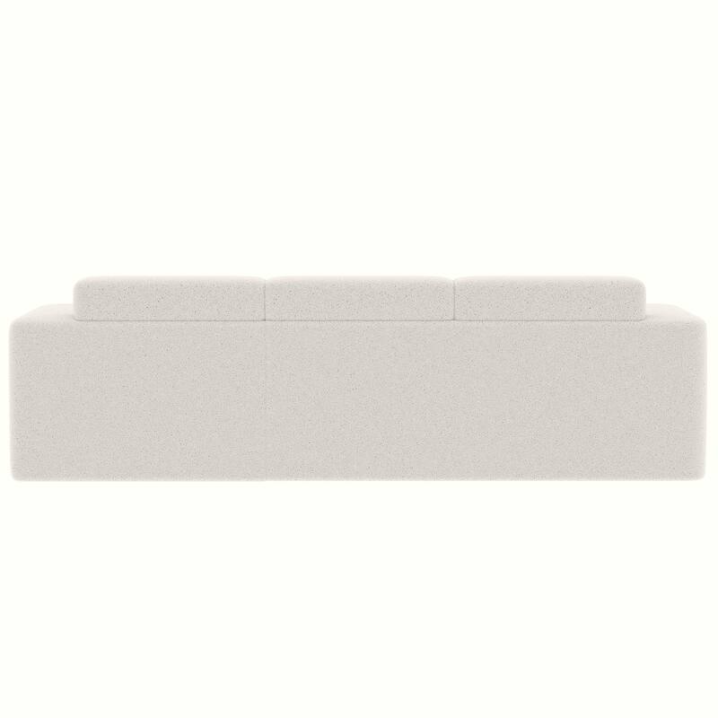 109'' L Shaped White Fabric Sectional Sofa, No Assembly Required