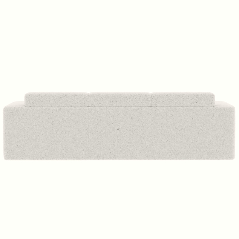 Christopher Knight Home - 109" Modern Modular Sectional Sofa, Teddy Fabric L-Shaped Couch with Chaise & Pillows