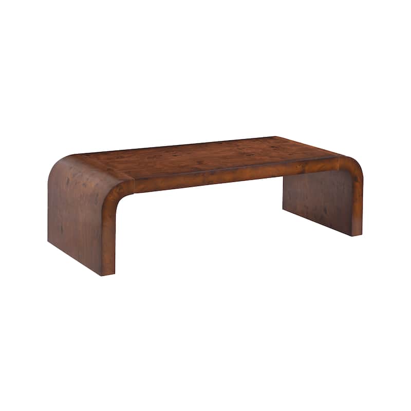 Christopher Knight Home - Burri Modern 53.7" Rectangular Waterfall Coffee Table with Curved Edges, Versatile for Living Areas