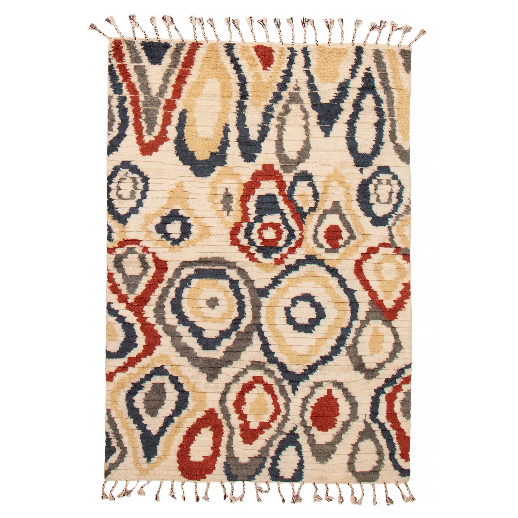 ECARPETGALLERY Hand-knotted Tangier Cream Wool Rug - 5'4 x 8'0