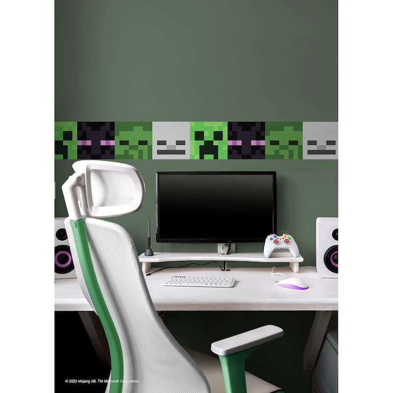 RoomMates Minecraft Hostile Mobs Peel and Stick Border