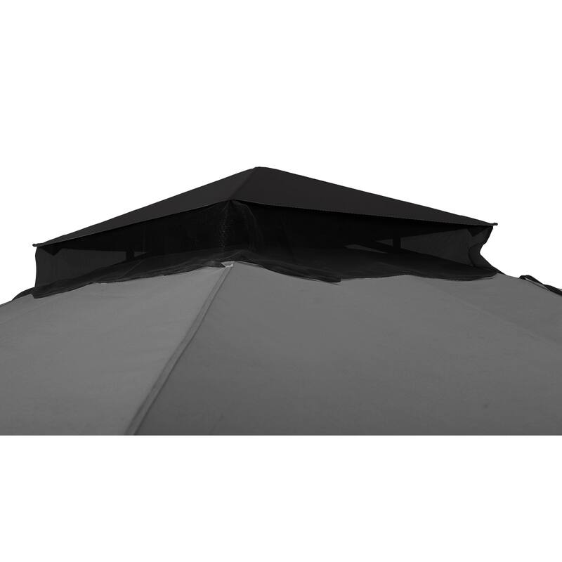 Sunjoy 9 ft. x 9 ft. 2-Tone Steel Gazebo Durable Powder-Coated Frame