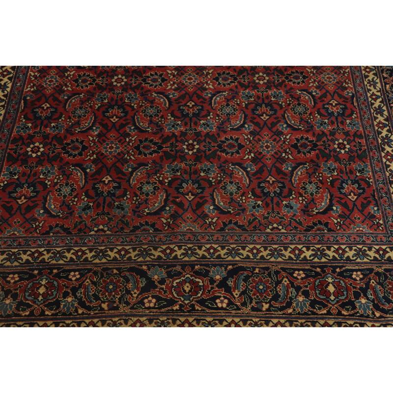 Hand Knotted Oriental Kork Wool Carpet Traditional Floral Oranges & Rust Tabriz Area Rug - 15' 0'' X 6' 2''