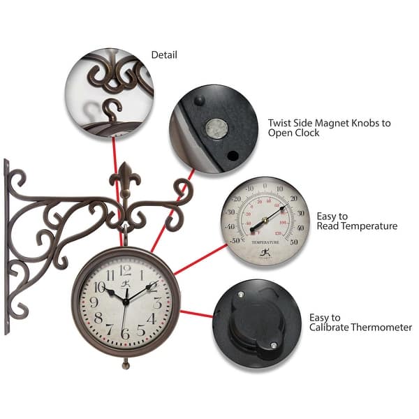 outdoor clock thermometer combo