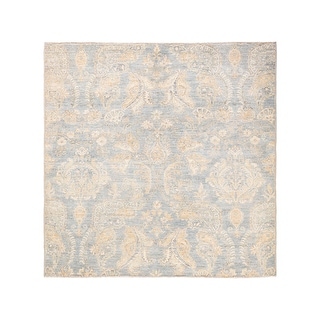 Eclectic, One-of-a-Kind Hand-Knotted Area Rug - Gray, 6' 0" x 6' 2" - 6 X 6
