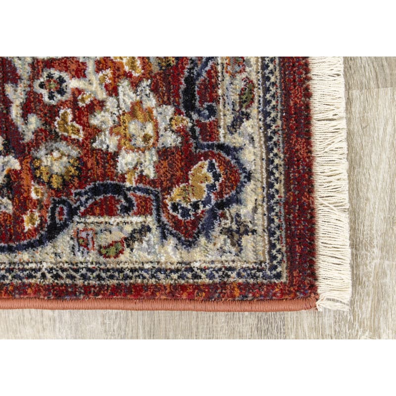 Sydney Collection - Red/Cream Classic Border Rug