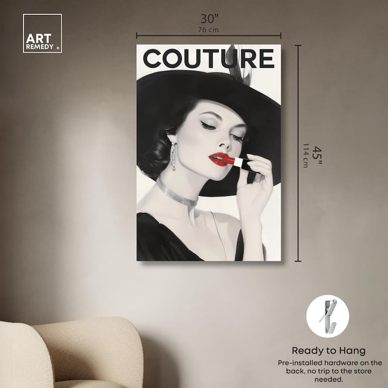 Lipstick Magazine Cover Canvas by Art Remedy, Gallery Wrapped