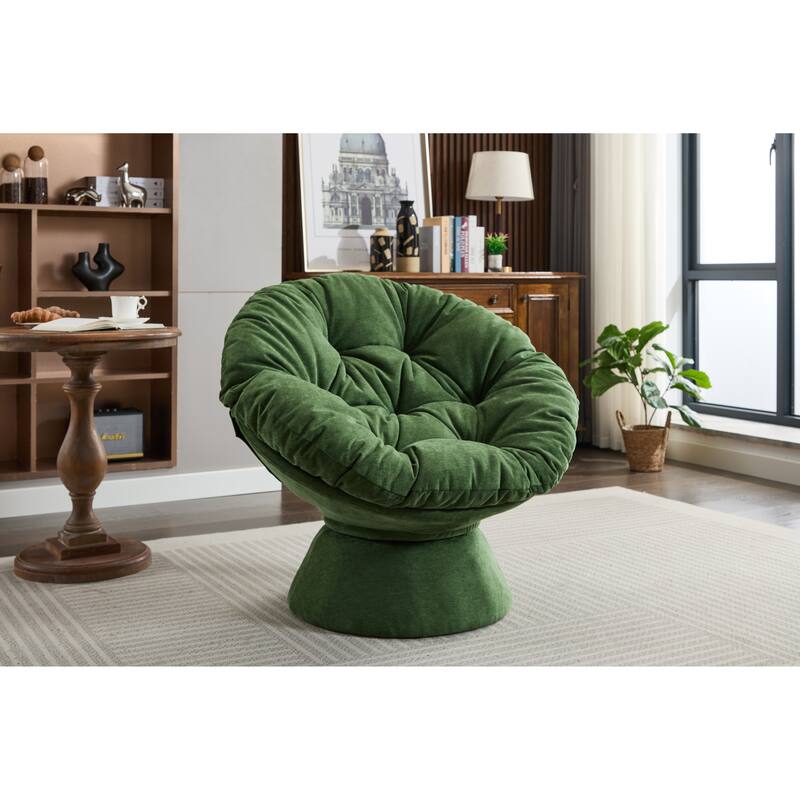 Oversized Swivel Accent Chair, 360-Degree Swivel Barrel Chair, Papasan Chair for Living Room and Bedroom Comfort