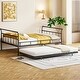 preview thumbnail 15 of 40, Metal Daybed with Trundle Bed and Curved Handle