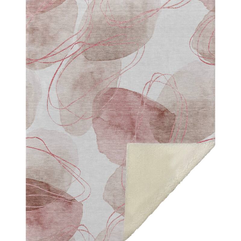 Premium Machine Washable Modern Glam Sherpa Throw Blanket