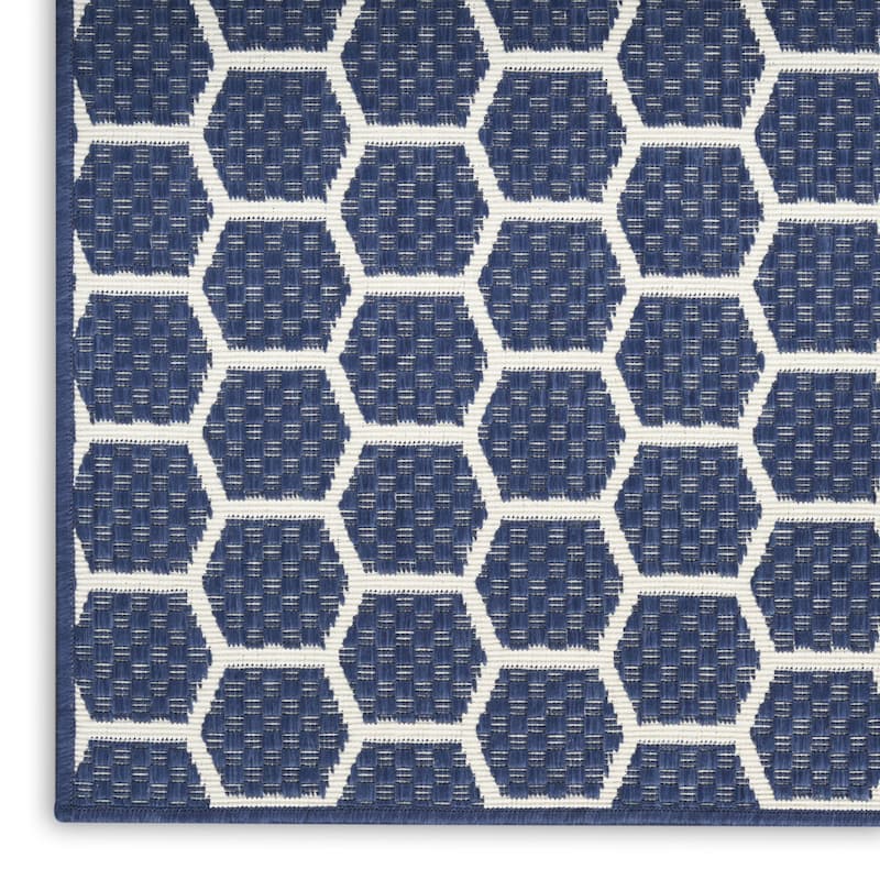 HomeRoots Geometric Modern Runner Outdoor Rug - 12' Runner