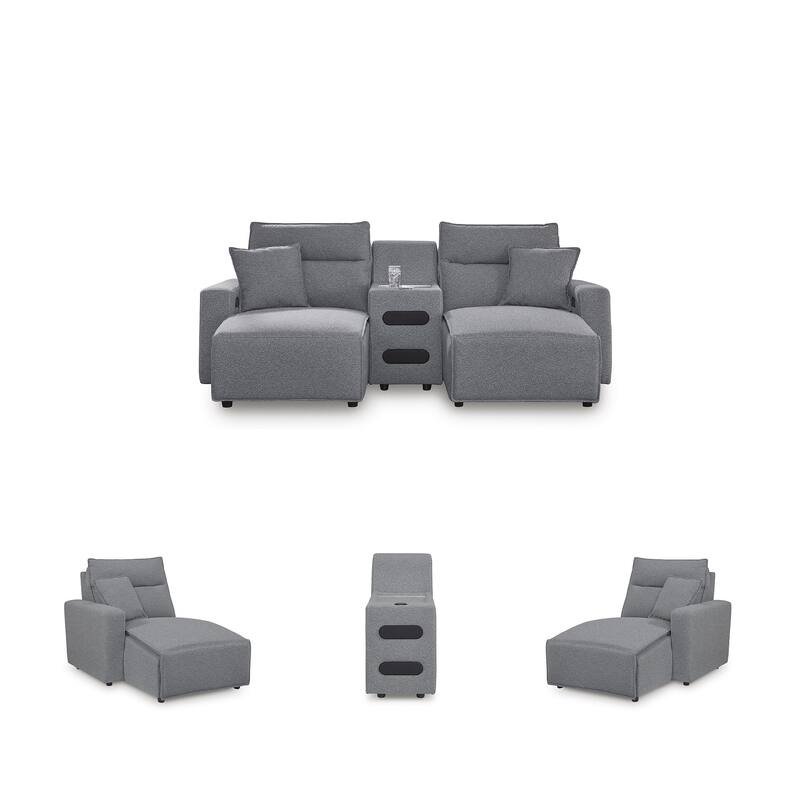 Signature Design by Ashley Modmax Gray 3-Piece Power Reclining Sectional with Chaise - 100" W x 63" D x 41" H