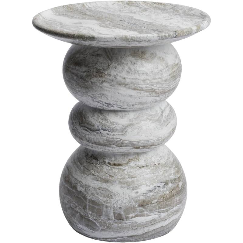 Studio London Elegant Silfi Travertine Effect Stool and Weatherproof
