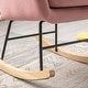 preview thumbnail 24 of 39, Velvet Armchair Wingback Comfy Rocker Chair with Thick Padded Seat for Nursery