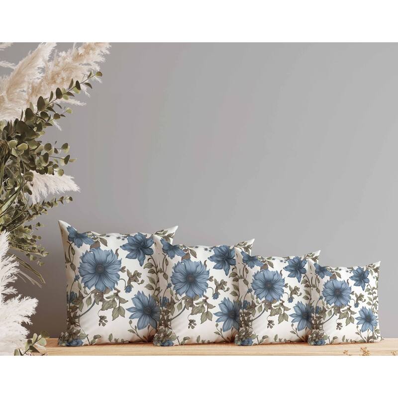Harvest of Sunshine Indoor/Outdoor Reversible Throw Pillow Green and Blue