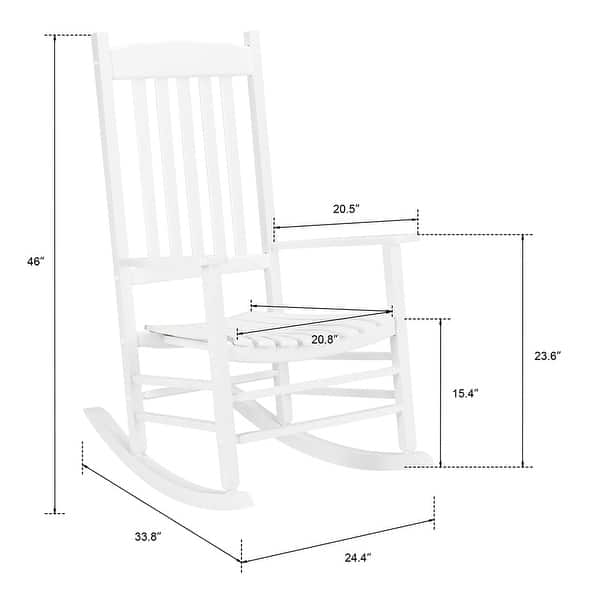 Outdoor Patio Single Square Wooden Rocking Chair White - Bed Bath ...