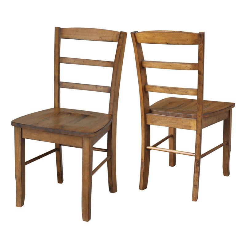 International Concepts Solid Wood Madrid Ladderback Chairs, Set of 2