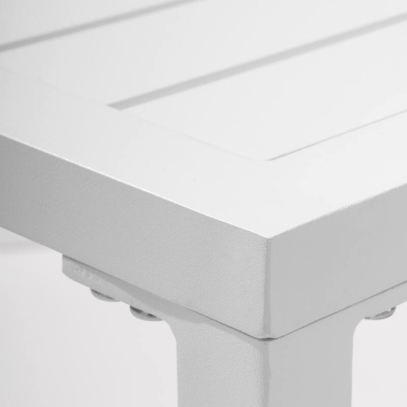 Pellebant Outdoor Aluminum Small Square Side End Table - 15.67" L x 15.67" W x 15.83" H