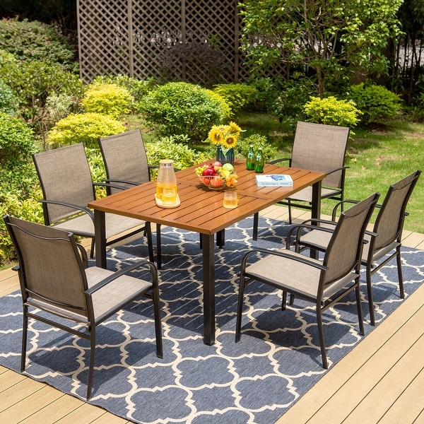 Furniwell 7 Pieces Patio Dining Set Outdoor Furniture Set with