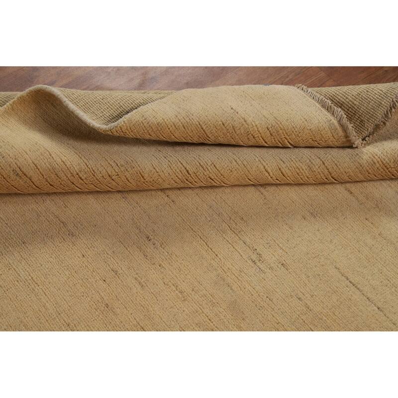 Gabbeh Modern Rug Hand-Knotted Bedroom Solid Wool Carpet - 3'10"x 5'11"