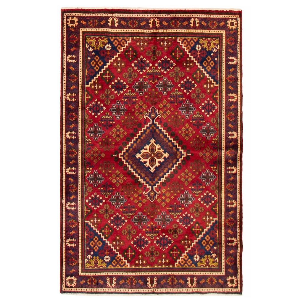 ECARPETGALLERY Hand-knotted Kayseri Red Wool Rug - 4'4 x 6'9