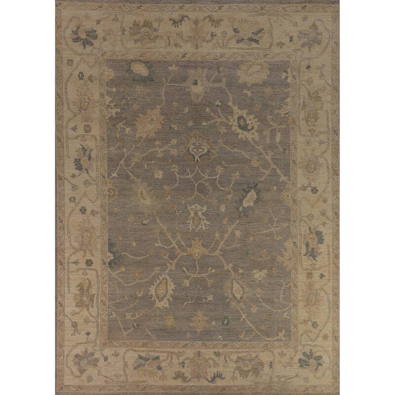 Oushak Turkish Area Rug Hand-Knotted Oriental Wool Carpet - 9'2"x 12'0"
