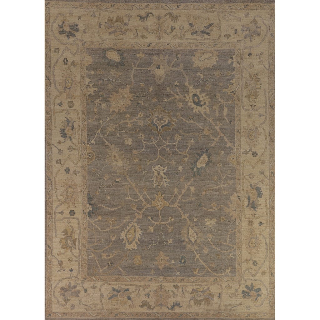 Oushak Turkish Area Rug Hand-Knotted Oriental Wool Carpet - 9'2"x 12'0"