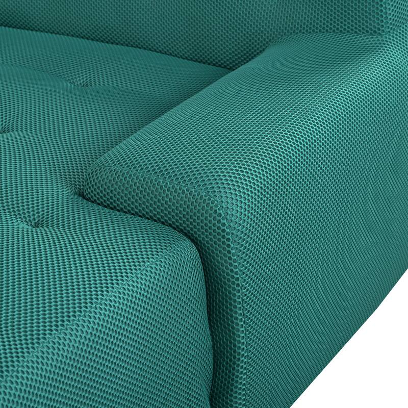 107" Polyester Mesh L-Shape Modular Sectional Sofa with Deep Seating and Pocket Spring Cushions