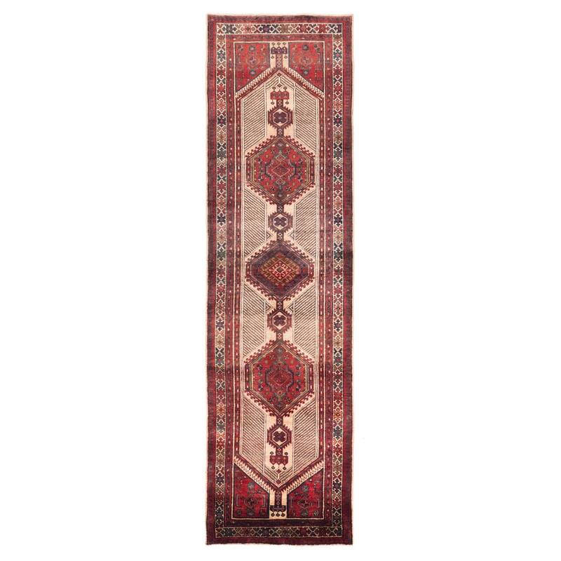 ECARPETGALLERY Hand-knotted Konya Anatolian Beige, Red Wool Rug - 3'2 x 11'5