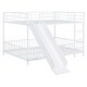 preview thumbnail 10 of 38, Unique Design Full over Full Size Metal Bunk Bed with Slide and Guardrails