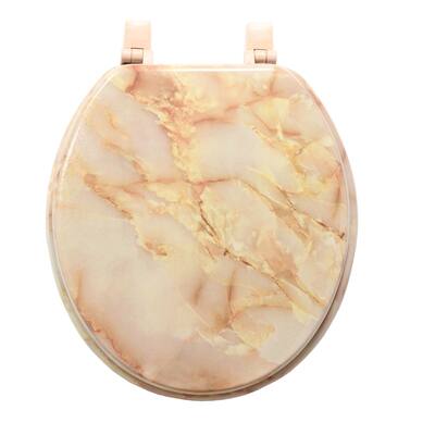 Pink Marblized Molded Wood Toilet Seat