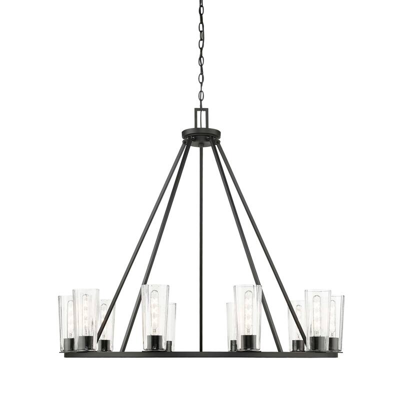 Z-Lite 826-10 Titus 10 Light 46" Wide Candle Style Chandelier - Matte Black