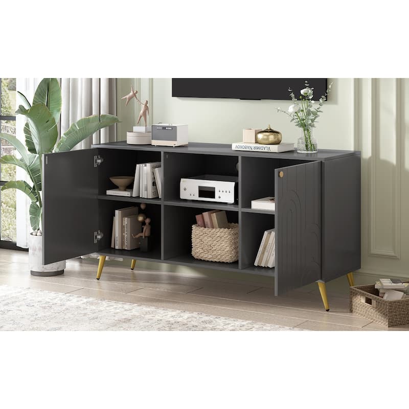 TV Stand Entertainment Center Media Console with Adjustable Shelf