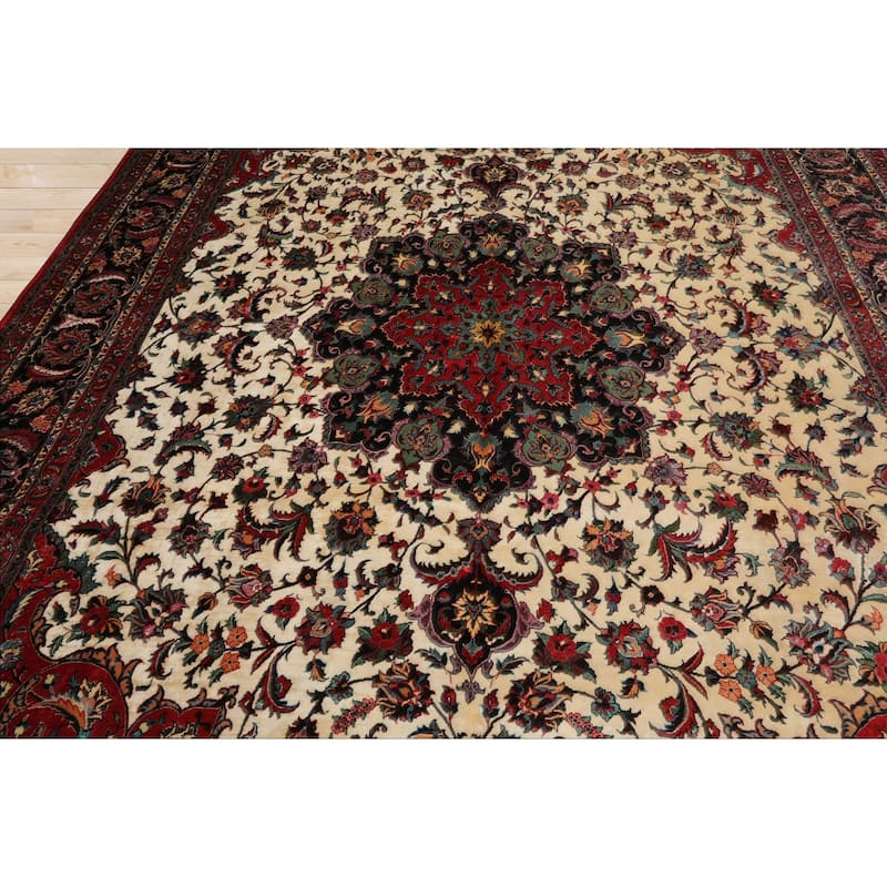 8'7''x12'4'' Hand Knotted Wool Ivory Bidjar 350 KPSI Plush Pile Rug - 8' 7'' x 12' 4''